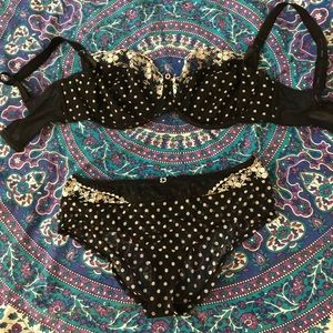 NWOT polka dot lingerie set